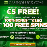 EXCLUSIVE €/£/$5 No Deposit Casino Bonus at Casino Luck