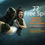 This Weeks Free Spins Pop-Up Sale! Deposit €20 & get a MASSIVE 77 Free Spins on Creature from the Black Lagoon, Elements or Gonzo’s Quest at Buzz Slots