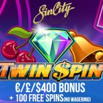 New Sin City Casino:€£$400 bonus & 100 Free Spins