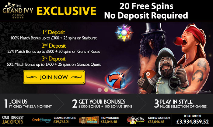 Grand Ivy Casino 50 Free Spins