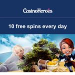 10 Free Spins EVERYDAY at CasinoHeroes
