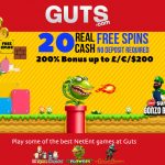 Use Our 2017 Guts Casino Bonus Code to UNLOCK 20 No Deposit Free Spins & a 200% Bonus up to €/$200