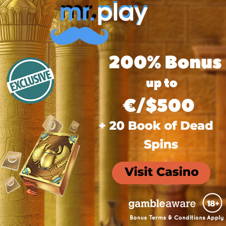 MR PLAY CASINO - 100 Spins + 200% Bonus